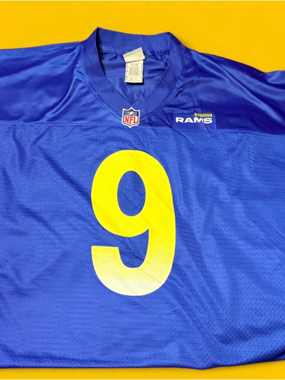 NFL Rams Royal Blue and Bright Yellow Fan Jersey